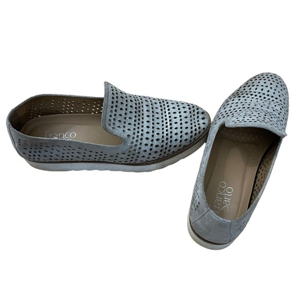 Franco‎ Sarto Florie Gray Geometric Laser Cut Loafer Flats Women’s Size 6 - Picture 2 of 4